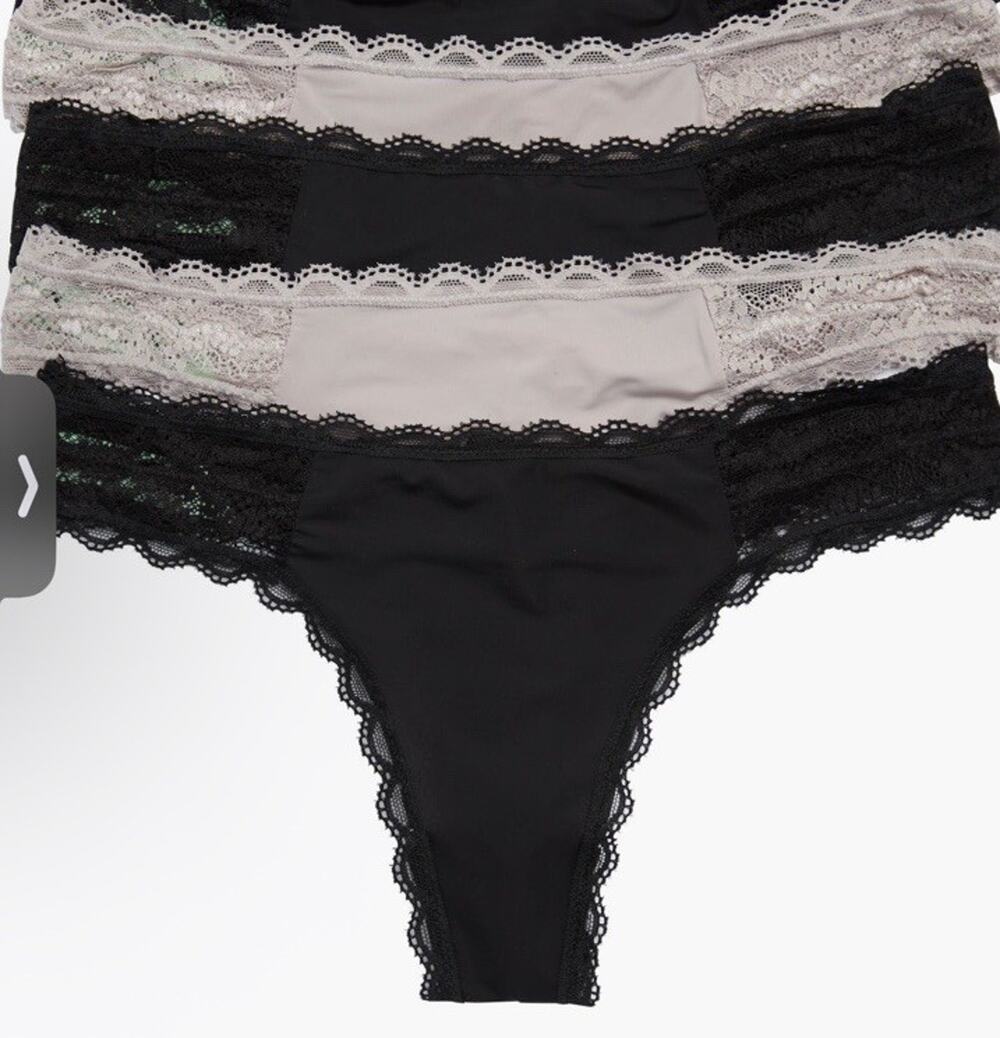 Honeydew 4 Pack Ella Microfiber Lace Trimed Thongs Sz XL NWT